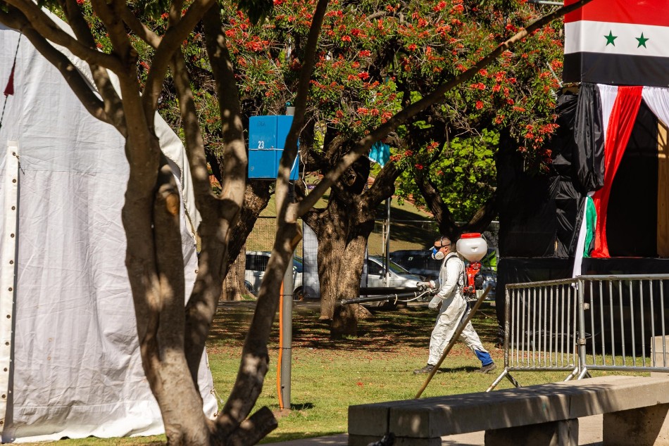536539 | Operativo de fumigación en el Parque Nacional a la Bandera por Colectividades - Secretaría de Ambiente y Espacio Público (Juan Pablo Allegue)
