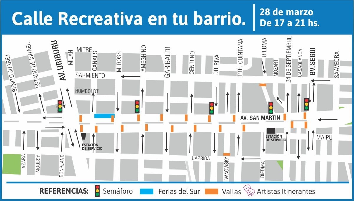 mapa calle recreativa
